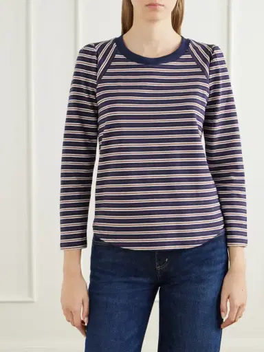 Veronica Beard Mason Baseball Striped Cotton-blend Jersey T-shirt | Thumbnail 3 Veronica Beard Mason Baseball Striped Cotton-blend Jersey T-shirt | Thumbnail 3