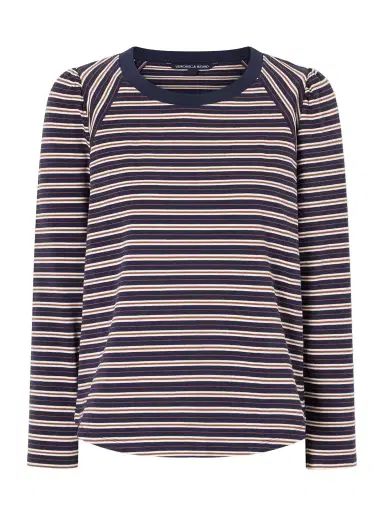 Veronica Beard Mason Baseball Striped Cotton-blend Jersey T-shirt | Thumbnail 1 Veronica Beard Mason Baseball Striped Cotton-blend Jersey T-shirt | Thumbnail 1