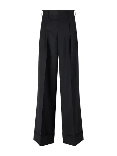 Junya Watanabe Pinstriped Wool-blend Wide-leg Pants | Thumbnail 1 Junya Watanabe Pinstriped Wool-blend Wide-leg Pants | Thumbnail 1