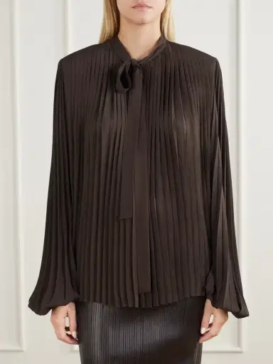 Tom Ford Pleated Crepe De Chine Blouse | Thumbnail 3 Tom Ford Pleated Crepe De Chine Blouse | Thumbnail 3