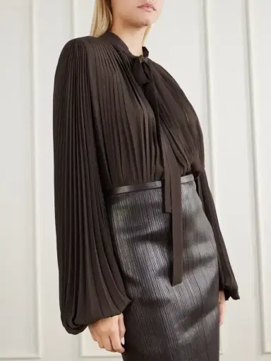 Tom Ford Pleated Crepe De Chine Blouse | Thumbnail 5 Tom Ford Pleated Crepe De Chine Blouse | Thumbnail 5