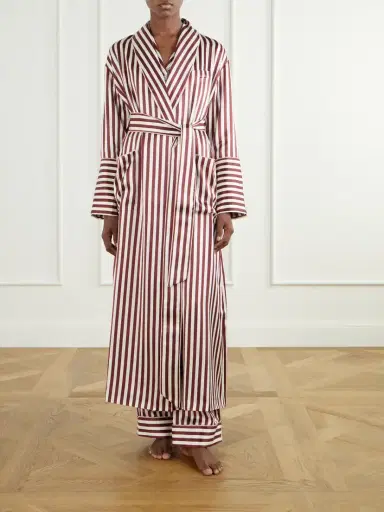Olivia von Halle Capability Belted Striped Silk-satin Robe | Thumbnail 2 Olivia von Halle Capability Belted Striped Silk-satin Robe | Thumbnail 2
