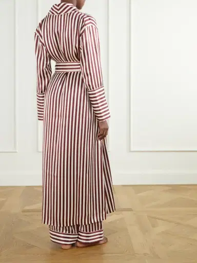 Olivia von Halle Capability Belted Striped Silk-satin Robe | Thumbnail 3 Olivia von Halle Capability Belted Striped Silk-satin Robe | Thumbnail 3
