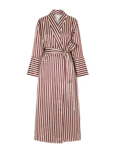 Olivia von Halle Capability Belted Striped Silk-satin Robe | Thumbnail 1 Olivia von Halle Capability Belted Striped Silk-satin Robe | Thumbnail 1