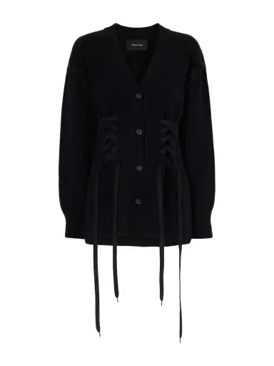 Simone Rocha Sculpted Corset Merino Wool Cardigan | Thumbnail 1 Simone Rocha Sculpted Corset Merino Wool Cardigan | Thumbnail 1