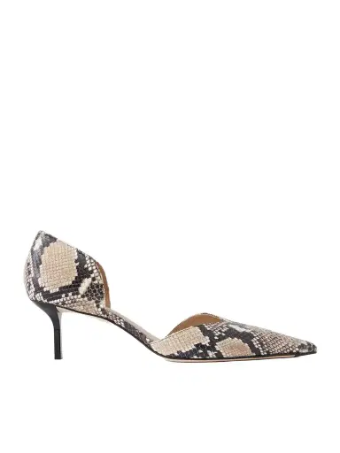 Victoria Beckham Angle D'orsay 55 Snake-effect Leather Pumps | Thumbnail 1 Victoria Beckham Angle D'orsay 55 Snake-effect Leather Pumps | Thumbnail 1
