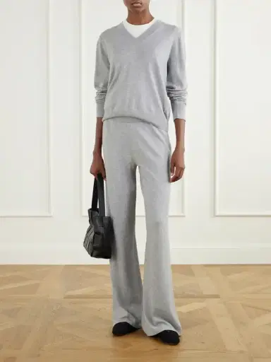 ÉTERNE Cotton And Cashmere-blend V-neck Sweater | Thumbnail 2 ÉTERNE Cotton And Cashmere-blend V-neck Sweater | Thumbnail 2