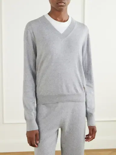 ÉTERNE Cotton And Cashmere-blend V-neck Sweater | Thumbnail 3 ÉTERNE Cotton And Cashmere-blend V-neck Sweater | Thumbnail 3