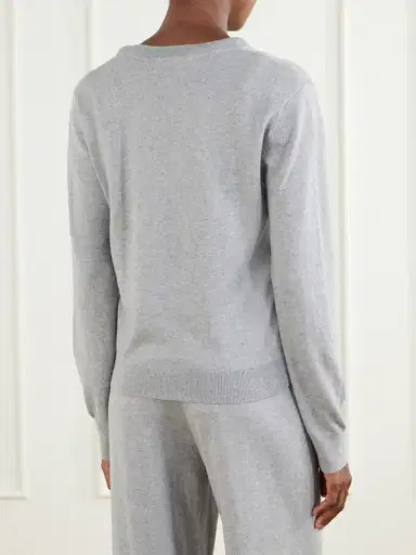 ÉTERNE Cotton And Cashmere-blend V-neck Sweater | Thumbnail 4 ÉTERNE Cotton And Cashmere-blend V-neck Sweater | Thumbnail 4