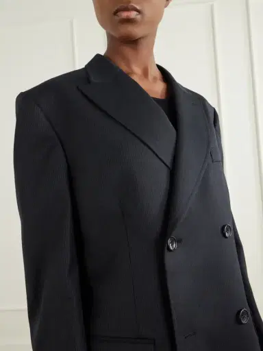 Junya Watanabe Pinstriped Wool-blend Double-breasted Blazer | Thumbnail 5 Junya Watanabe Pinstriped Wool-blend Double-breasted Blazer | Thumbnail 5