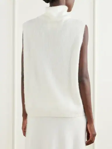Lisa Yang Aisla Ribbed Brushed Cashmere Turtleneck Sweater Vest | Thumbnail 3 Lisa Yang Aisla Ribbed Brushed Cashmere Turtleneck Sweater Vest | Thumbnail 3