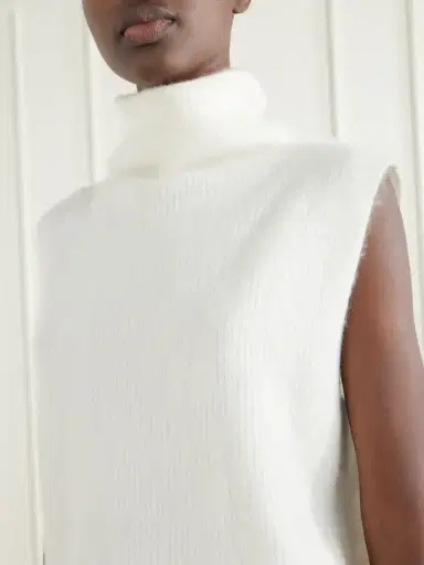 Lisa Yang Aisla Ribbed Brushed Cashmere Turtleneck Sweater Vest | Thumbnail 4 Lisa Yang Aisla Ribbed Brushed Cashmere Turtleneck Sweater Vest | Thumbnail 4