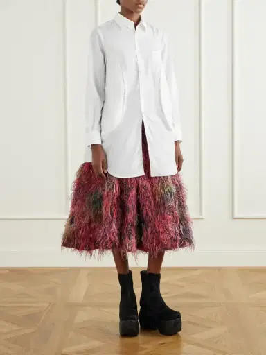 Comme des Garçons Comme des Garçons Paneled Frayed Poplin Shirt | Thumbnail 2 Comme des Garçons Comme des Garçons Paneled Frayed Poplin Shirt | Thumbnail 2