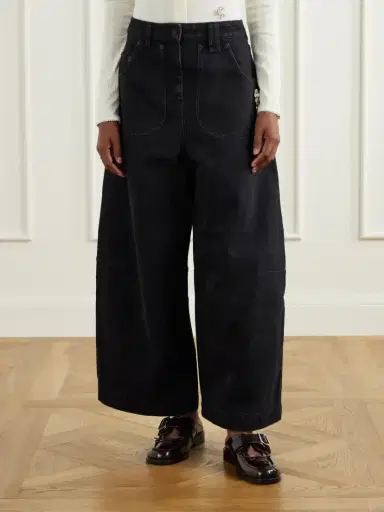 Simone Rocha Embellished Floral-print Mid-rise Wide-leg Jeans | Thumbnail 3 Simone Rocha Embellished Floral-print Mid-rise Wide-leg Jeans | Thumbnail 3