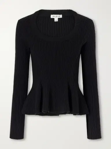 Alaïa Ribbed Wool-blend Sweater | Thumbnail 2 Alaïa Ribbed Wool-blend Sweater | Thumbnail 2