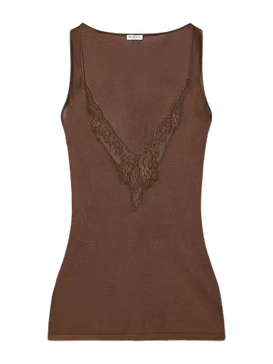 Balmain Lace-trimmed Knitted Tank | Thumbnail 1 Balmain Lace-trimmed Knitted Tank | Thumbnail 1