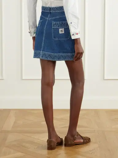 BODE Embroidered Cotton Mini Skirt | Thumbnail 4 BODE Embroidered Cotton Mini Skirt | Thumbnail 4
