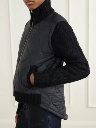 Veronica Beard Patra Padded Cable-knit Wool-blend And Quilted Shell Jacket | Thumbnail 5 Veronica Beard Patra Padded Cable-knit Wool-blend And Quilted Shell Jacket | Thumbnail 5