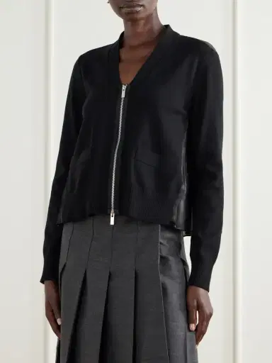 Sacai Cotton-blend Zip-up Cardigan | Thumbnail 3 Sacai Cotton-blend Zip-up Cardigan | Thumbnail 3