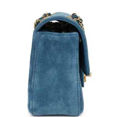 Chanel Chanel Mini "Souplissimo" Flap Bag Blue Suede Gold Hardware | Thumbnail 3 Chanel Chanel Mini "Souplissimo" Flap Bag Blue Suede Gold Hardware | Thumbnail 3