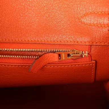 HERMÈS Hermes Birkin 25 Feu Togo Gold Hardware | Thumbnail 9 HERMÈS Hermes Birkin 25 Feu Togo Gold Hardware | Thumbnail 9