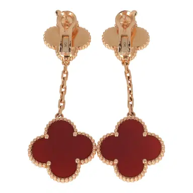 Van Cleef & Arpels Pre-owned Van Cleef & Arpels Magic Alhambra 2 Motif Earrings Carnelian 18K Rose Gold | Thumbnail 3 Van Cleef & Arpels Pre-owned Van Cleef & Arpels Magic Alhambra 2 Motif Earrings Carnelian 18K Rose Gold | Thumbnail 3