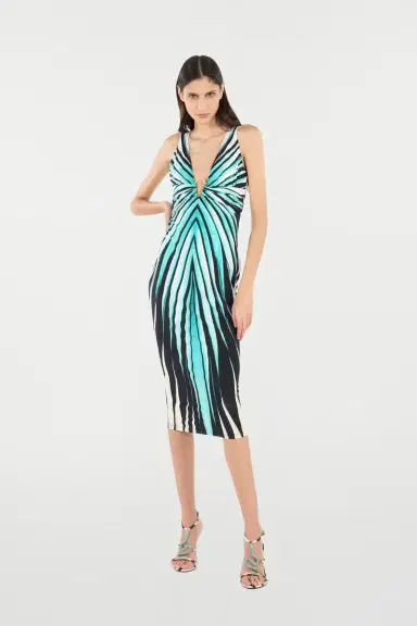 Roberto Cavalli Ray Of Sea Print Dress Midi | Thumbnail 7 Roberto Cavalli Ray Of Sea Print Dress Midi | Thumbnail 7