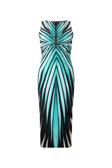 Roberto Cavalli Ray Of Sea Print Dress Midi | Thumbnail 1 Roberto Cavalli Ray Of Sea Print Dress Midi | Thumbnail 1
