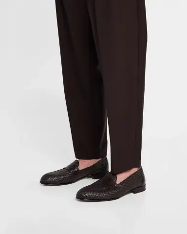 Brioni Men's Woven Napa Leather Penny Loafers | Thumbnail 2 Brioni Men's Woven Napa Leather Penny Loafers | Thumbnail 2