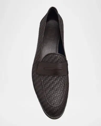 Brioni Men's Woven Napa Leather Penny Loafers | Thumbnail 6 Brioni Men's Woven Napa Leather Penny Loafers | Thumbnail 6