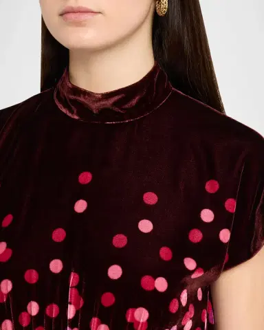 Saloni Fabienne High-Neck Velvet Dress | Thumbnail 5 Saloni Fabienne High-Neck Velvet Dress | Thumbnail 5