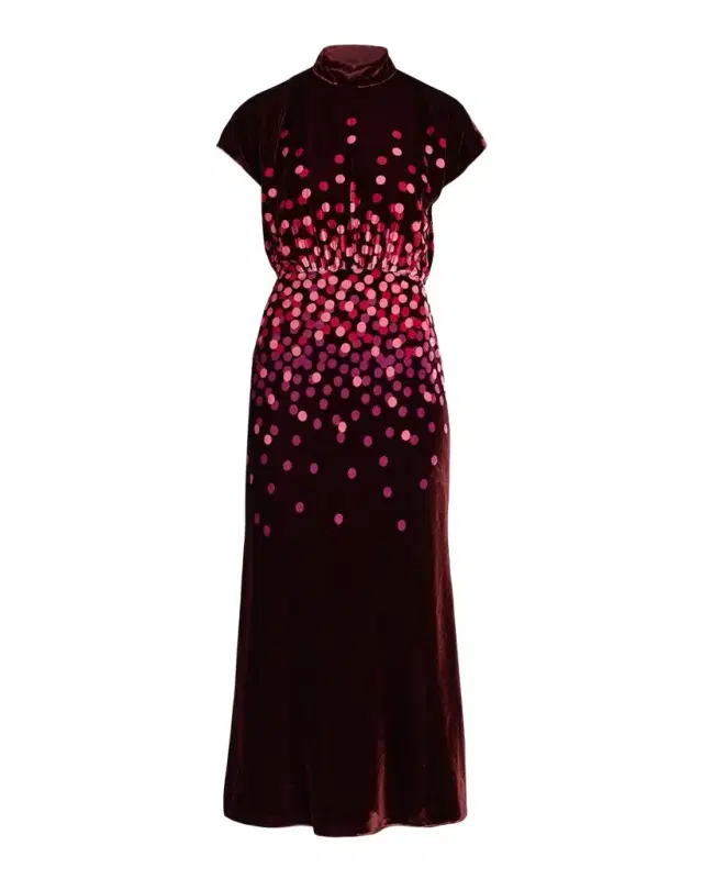 Fabienne High-Neck Velvet Dress Fabienne High-Neck Velvet Dress
