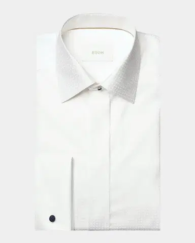 Eton Geometric Brocade Formal Contemporary-Fit Shirt | Thumbnail 7 Eton Geometric Brocade Formal Contemporary-Fit Shirt | Thumbnail 7