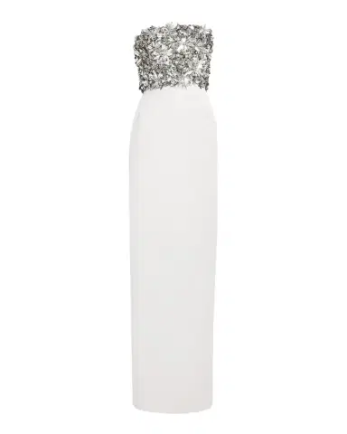 Atelier Prabal Gurung Strapless Floral Embellished Silk Column Gown | Thumbnail 1 Atelier Prabal Gurung Strapless Floral Embellished Silk Column Gown | Thumbnail 1