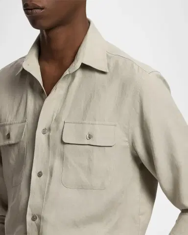 Ralph Lauren Purple Label Silk-Linen Button-Front Shirt | Thumbnail 5 Ralph Lauren Purple Label Silk-Linen Button-Front Shirt | Thumbnail 5