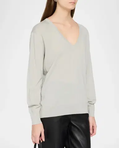 Dries Van Noten Diamond Ajoure Stitch V-Neck Sweater | Thumbnail 4 Dries Van Noten Diamond Ajoure Stitch V-Neck Sweater | Thumbnail 4