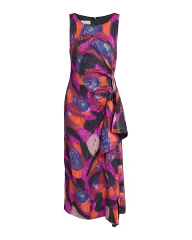 Dries Van Noten Dropps Sleeveless Ruched Ruffle Midi Dress | Thumbnail 1 Dries Van Noten Dropps Sleeveless Ruched Ruffle Midi Dress | Thumbnail 1