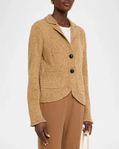 Lafayette 148 New York Donegal Curved-Hem Cashmere Jacket | Thumbnail 4 Lafayette 148 New York Donegal Curved-Hem Cashmere Jacket | Thumbnail 4