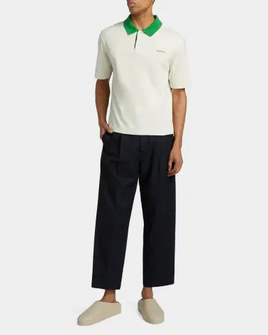 Marni Men's Tropical Wool Cropped Pleated Pants | Thumbnail 2 Marni Men's Tropical Wool Cropped Pleated Pants | Thumbnail 2