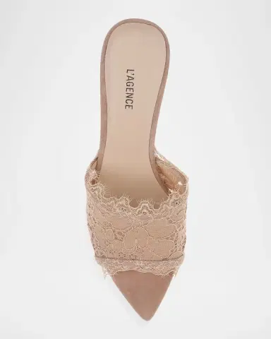 L'Agence 85mm Penn Lace Mules | Thumbnail 4 L'Agence 85mm Penn Lace Mules | Thumbnail 4