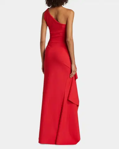 Chiara Boni La Petite Robe Ruched One-Shoulder Ruffle Gown | Thumbnail 3 Chiara Boni La Petite Robe Ruched One-Shoulder Ruffle Gown | Thumbnail 3