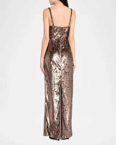 L'Agence Karma Sequined Sleeveless Maxi Dress | Thumbnail 3 L'Agence Karma Sequined Sleeveless Maxi Dress | Thumbnail 3