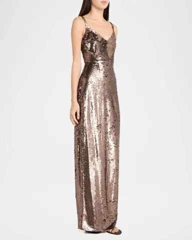 L'Agence Karma Sequined Sleeveless Maxi Dress | Thumbnail 4 L'Agence Karma Sequined Sleeveless Maxi Dress | Thumbnail 4