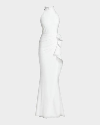 Chiara Boni La Petite Robe Gudrum Halter Ruffle Gown | Thumbnail 1 Chiara Boni La Petite Robe Gudrum Halter Ruffle Gown | Thumbnail 1