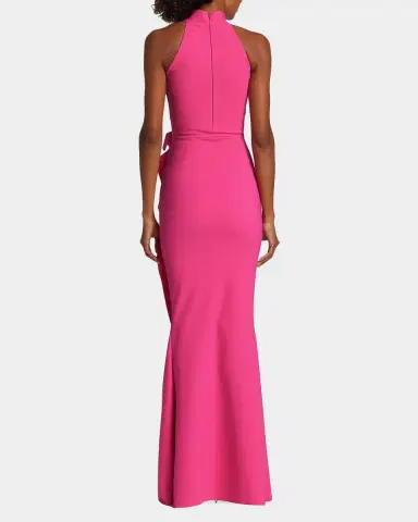 Chiara Boni La Petite Robe Gudrum Halter Ruffle Gown | Thumbnail 3 Chiara Boni La Petite Robe Gudrum Halter Ruffle Gown | Thumbnail 3