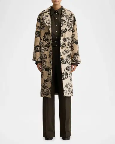 SMYTHE Floral Jacquard Midi Coat | Thumbnail 2 SMYTHE Floral Jacquard Midi Coat | Thumbnail 2