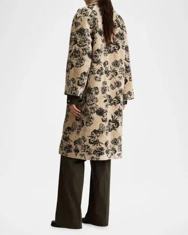 SMYTHE Floral Jacquard Midi Coat | Thumbnail 3 SMYTHE Floral Jacquard Midi Coat | Thumbnail 3