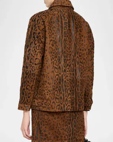 Kobi Halperin Lana Beaded Animal-Print Suede Jacket | Thumbnail 3 Kobi Halperin Lana Beaded Animal-Print Suede Jacket | Thumbnail 3