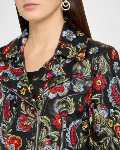 Cinq à Sept Genevive Floral-Embroidered Biker Jacket | Thumbnail 5 Cinq à Sept Genevive Floral-Embroidered Biker Jacket | Thumbnail 5