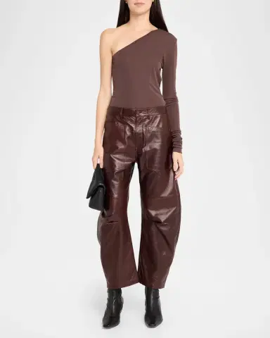 Nili Lotan Shon Leather Barrel-Leg Ankle Pants | Thumbnail 2 Nili Lotan Shon Leather Barrel-Leg Ankle Pants | Thumbnail 2